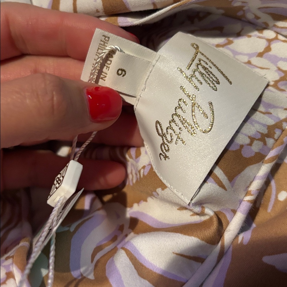 NEW LILLY PULITZER SIZE 6 THE LILLY SHIFT DRESS *BON VIVANTS* RATTAN - Picture 3 of 5